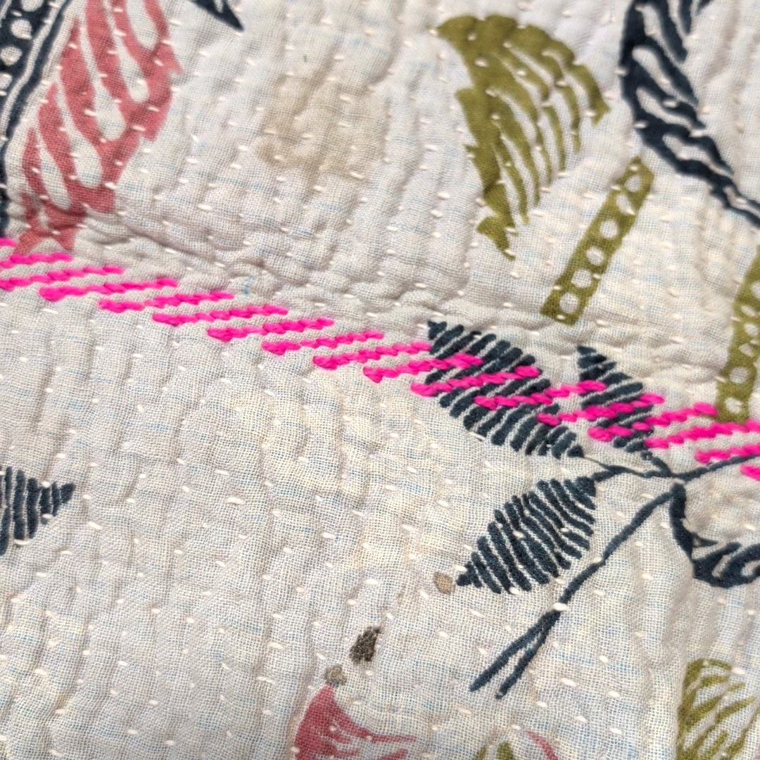 ヴィンテージカンタキルト ラリーキルト kantha ラグマット アジアンキルト　#1251