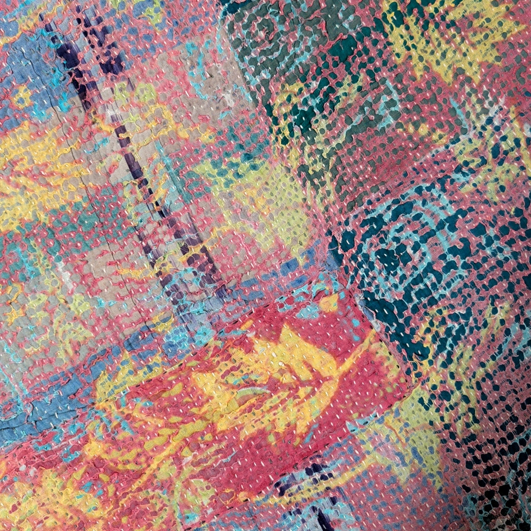 ヴィンテージカンタキルト ラリーキルト kantha ラグマット アジアンキルト　#1255