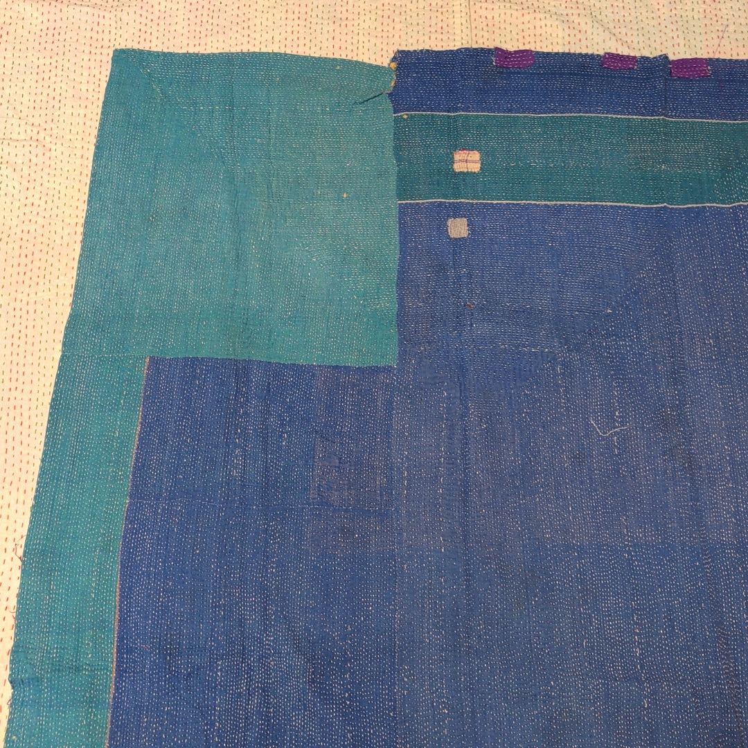 ヴィンテージカンタキルト ラリーキルト kantha ラグマット アジアンキルト　#1258