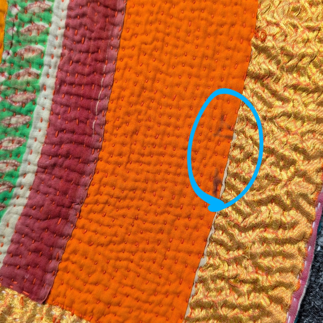「夢織り」 ヴィンテージカンタキルト / ラリーキルト 手仕事のハンドメイドファブリック エスニックインテリア #750