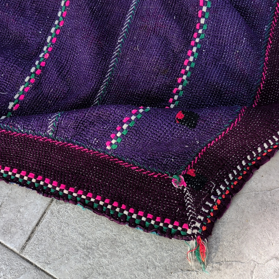 ヴィンテージ カンタキルト ラリーキルト カラフル刺繍 ハンドメイド生地にも インテリア #815