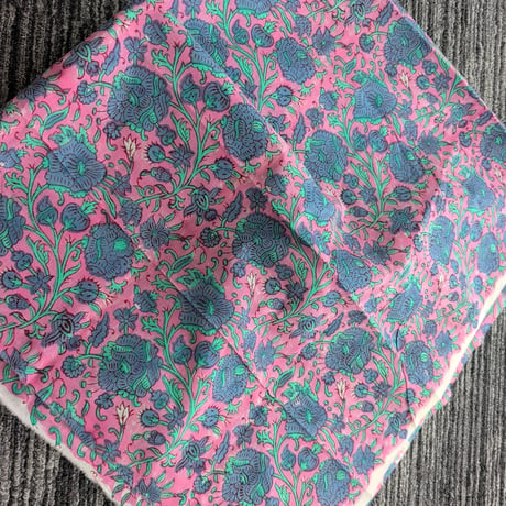 【ブロックプリントカット生地】block print ハンドメイドファブリック、布小物、カット端切れ #b10