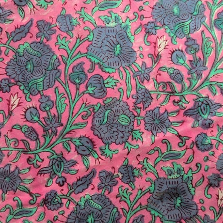 【ブロックプリントカット生地】block print ハンドメイドファブリック、布小物、カット端切れ #b10