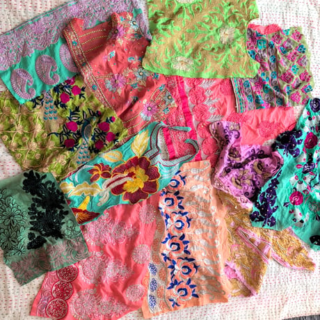 【大量はぎれまとめ売り】 生地ハンドメイドカットクロス　カンバディア端切れ g08