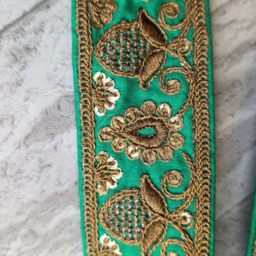 【中幅】インド刺繍リボン Handmade｜手作り｜インドハンドメイド素材、布小物 ＃9007