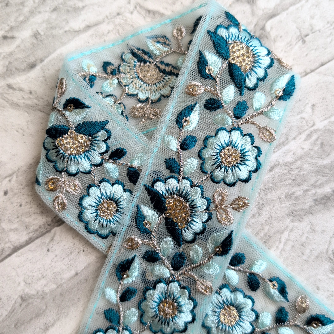 【中幅】インド刺繍リボン Handmade｜手作り｜インドハンドメイド素材、布小物 ＃9130