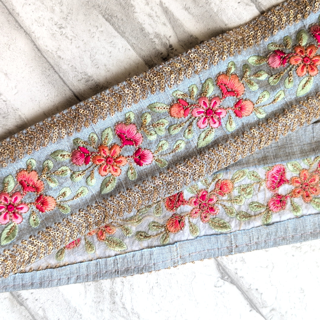【太幅】インド刺繍リボン Handmade｜手作り｜インドハンドメイド素材、布小物 ＃9005