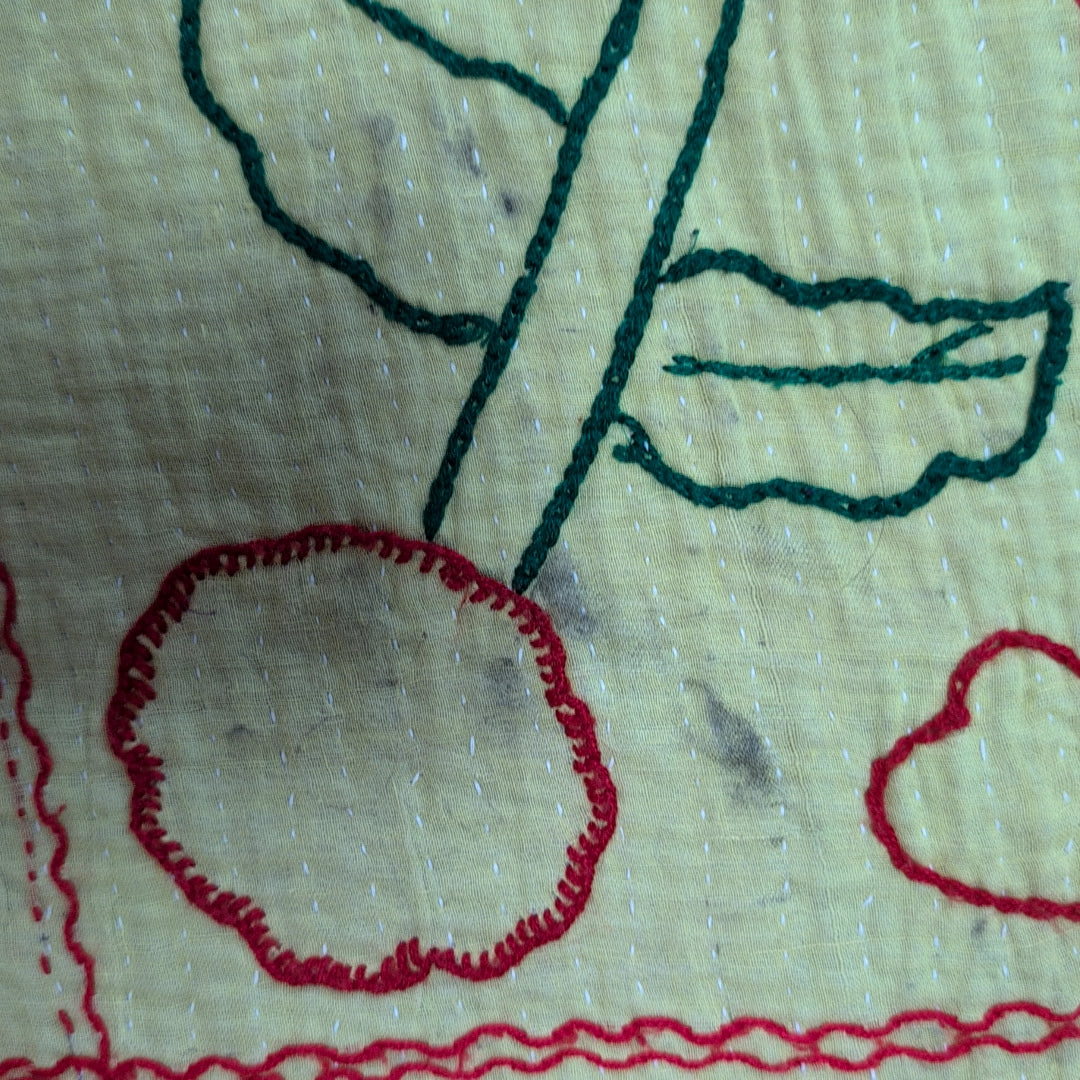 ヴィンテージカンタキルト ラリーキルト kantha ラグマット ［未完の華］#1152