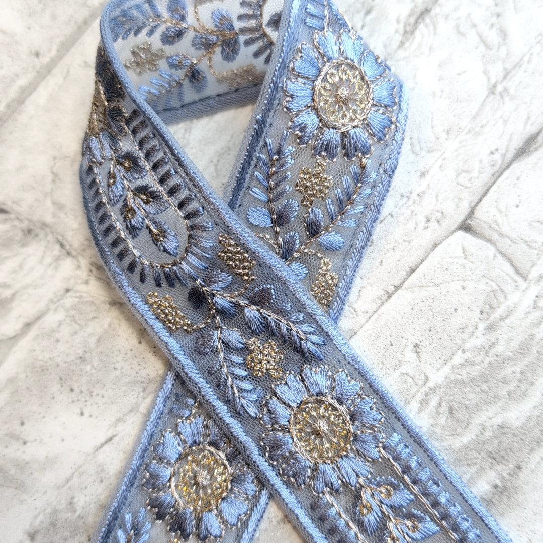 【細幅】インド刺繍リボン Handmade｜手作り｜インドハンドメイド素材、布小物 ＃9140