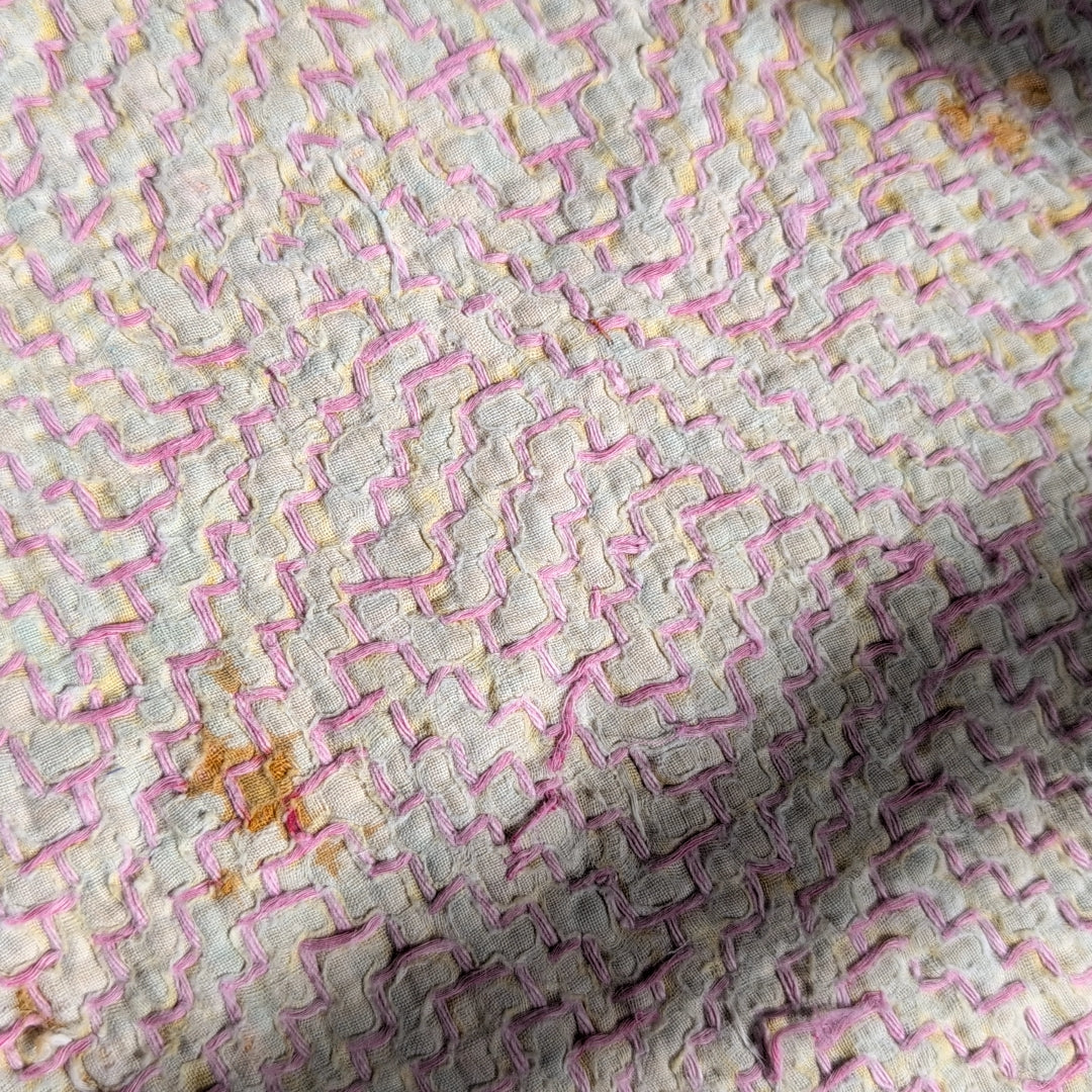 ヴィンテージロホリカンタキルト生地｜刺子布｜アジア布 ハギレ カットクロス＃1188