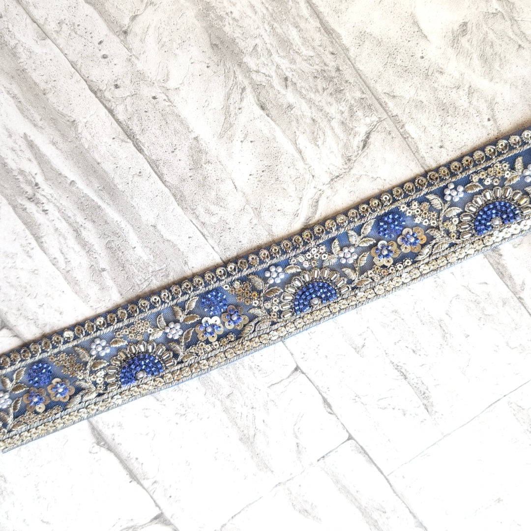 【中幅】インド刺繍リボン Handmade｜手作り｜インドハンドメイド素材、布小物 ＃9012