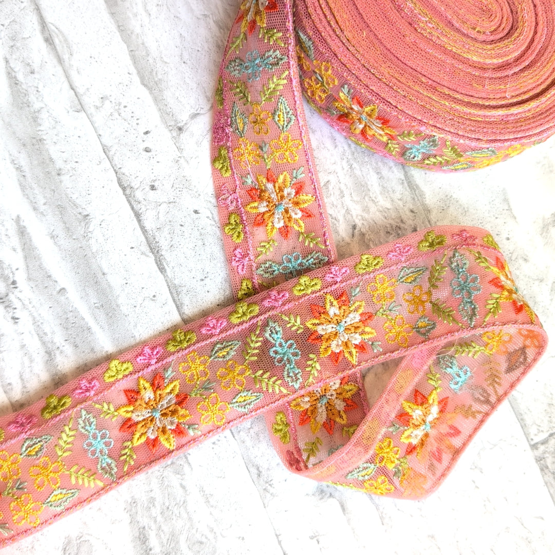 【中幅】インド刺繍リボン Handmade｜手作り｜インドハンドメイド素材、布小物 ＃9003