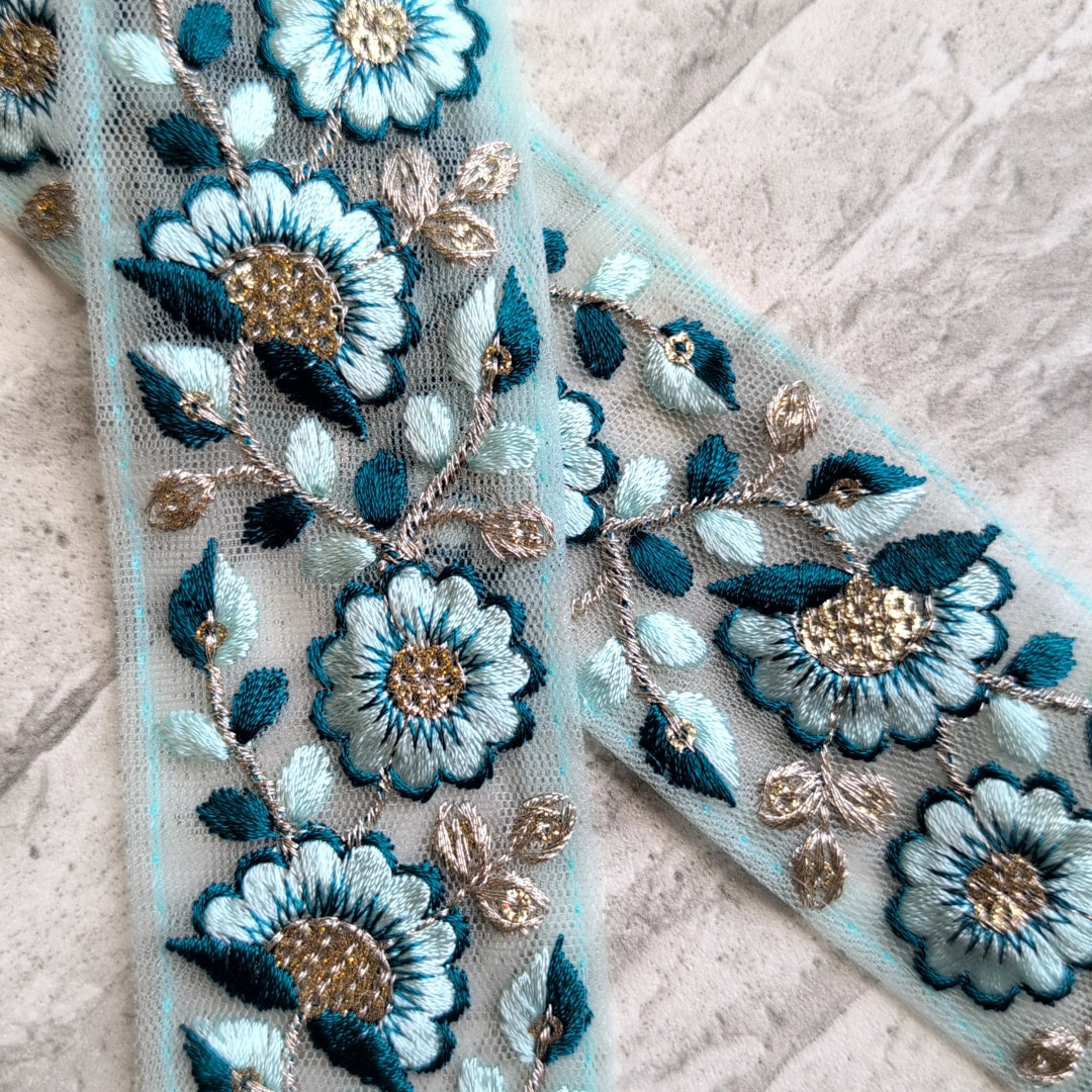 【中幅】インド刺繍リボン Handmade｜手作り｜インドハンドメイド素材、布小物 ＃9130