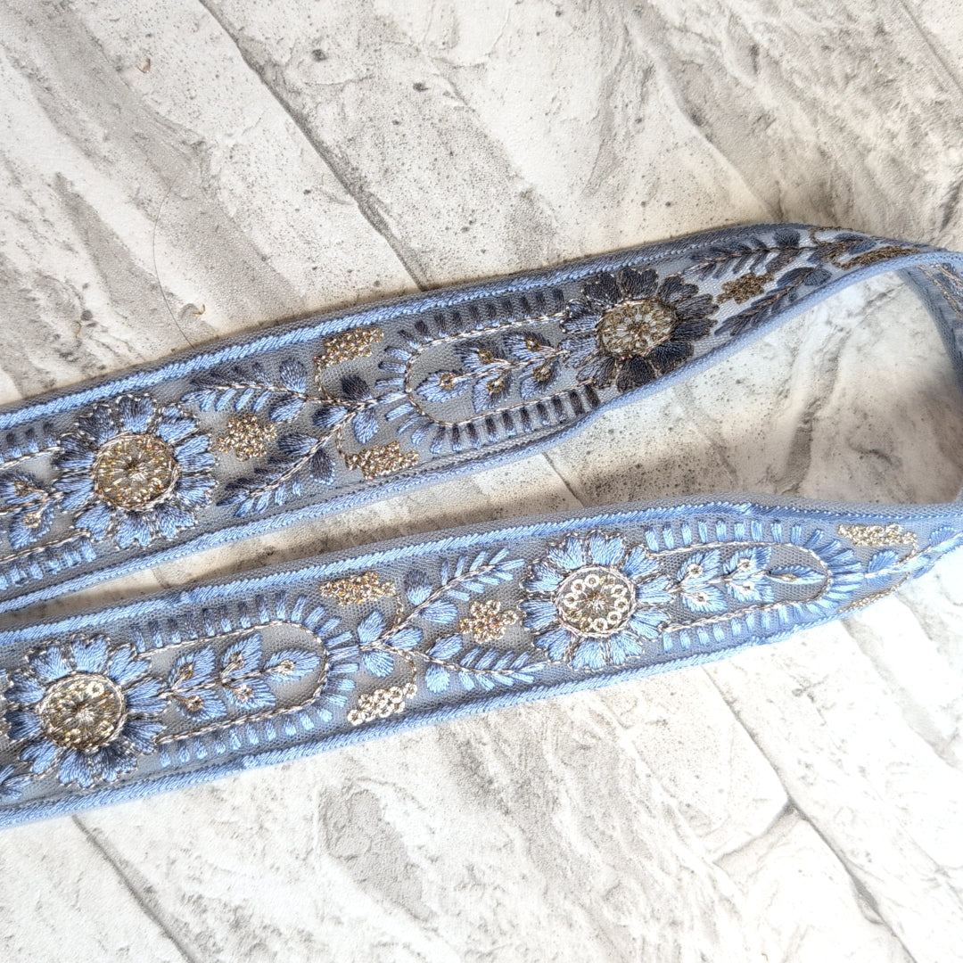 【細幅】インド刺繍リボン Handmade｜手作り｜インドハンドメイド素材、布小物 ＃9140