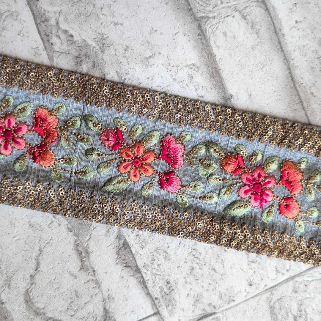 【太幅】インド刺繍リボン Handmade｜手作り｜インドハンドメイド素材、布小物 ＃9005