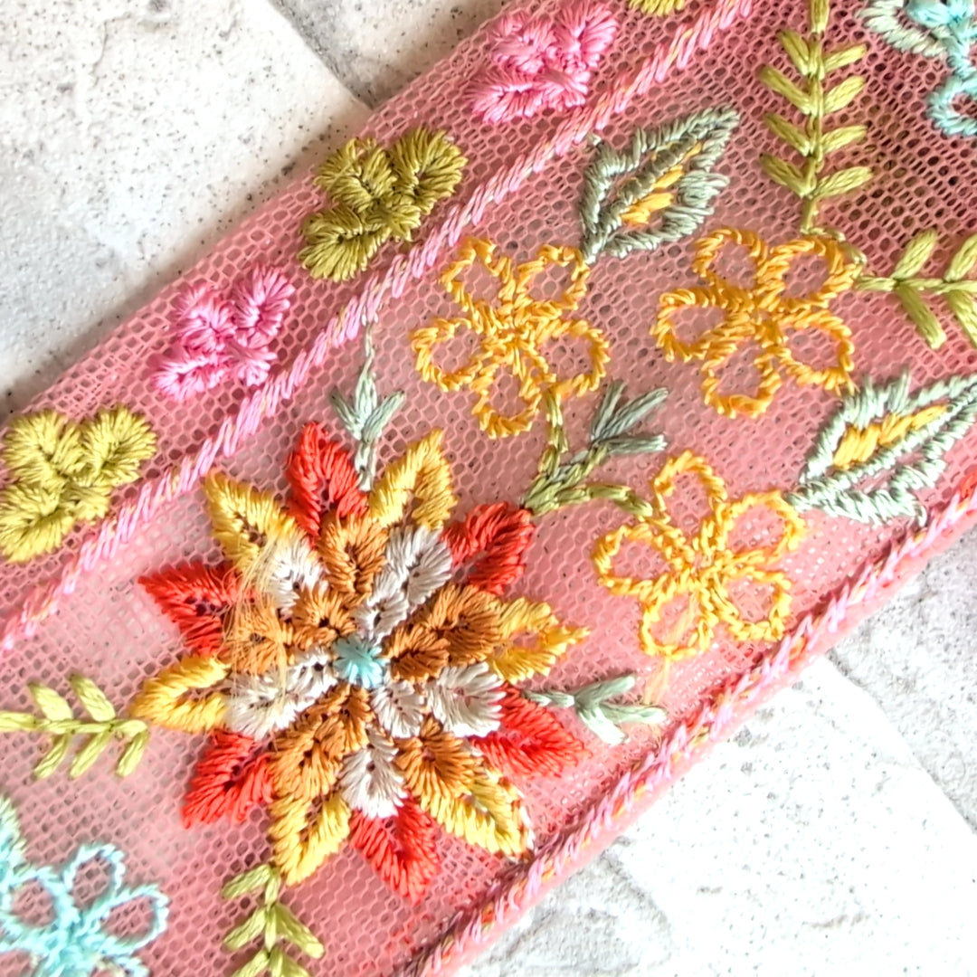 【中幅】インド刺繍リボン Handmade｜手作り｜インドハンドメイド素材、布小物 ＃9003