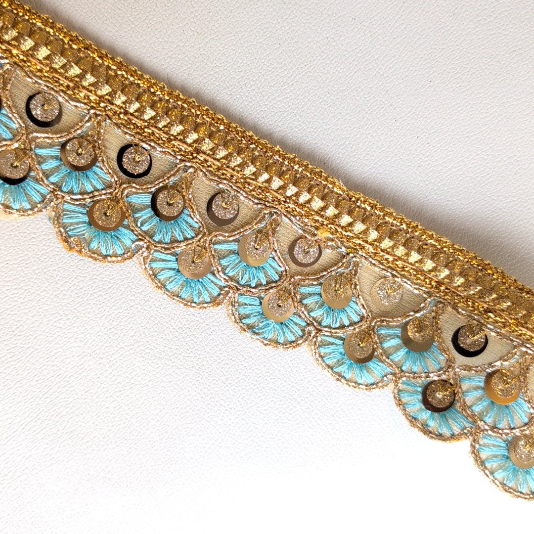 【中幅】インド刺繍リボン Handmade｜手作り｜インドハンドメイド素材、布小物 ＃9050