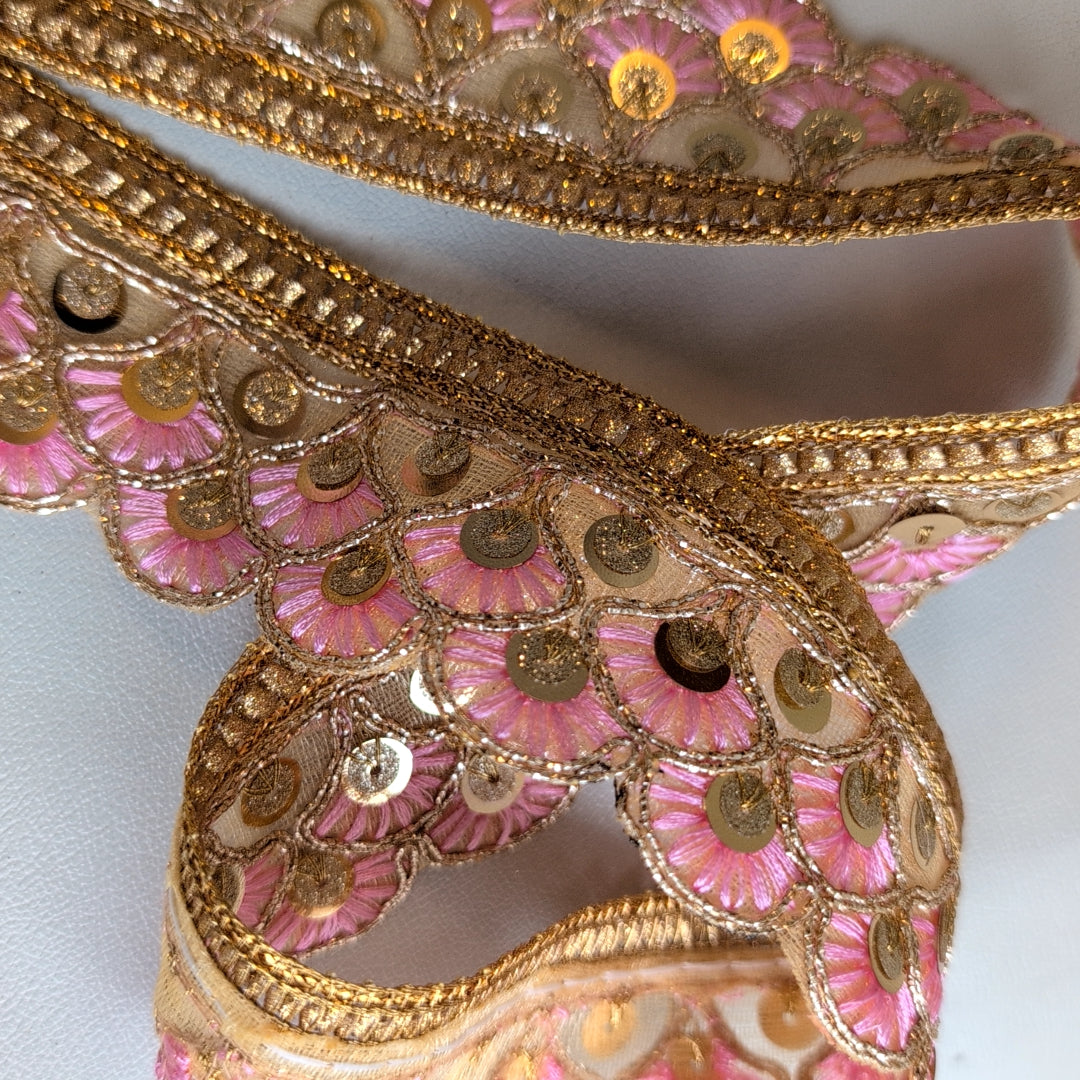 【中幅】インド刺繍リボン Handmade｜手作り｜インドハンドメイド素材、布小物 ＃9030