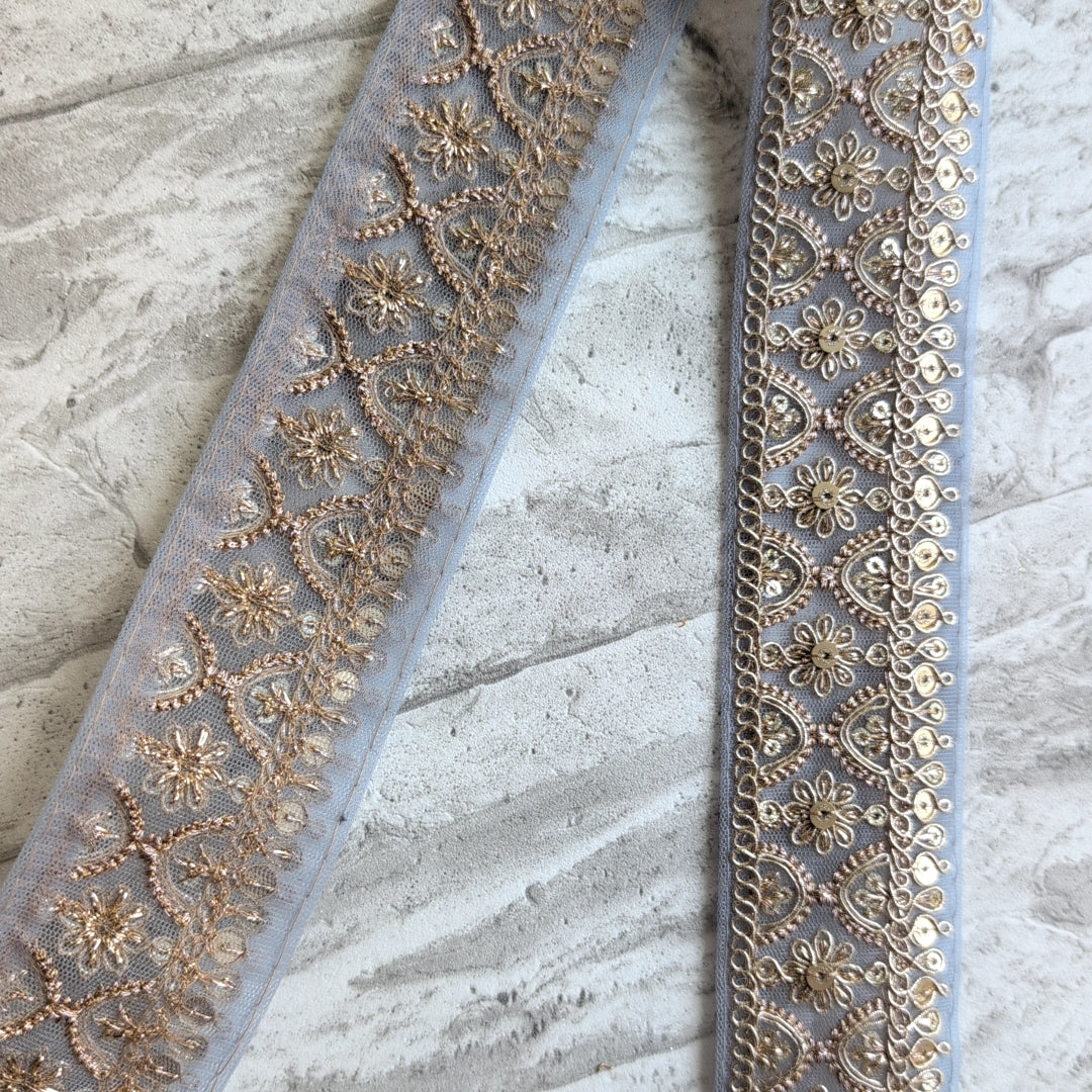 【中幅】インド刺繍リボン Handmade｜手作り｜インドハンドメイド素材、布小物 ＃9004