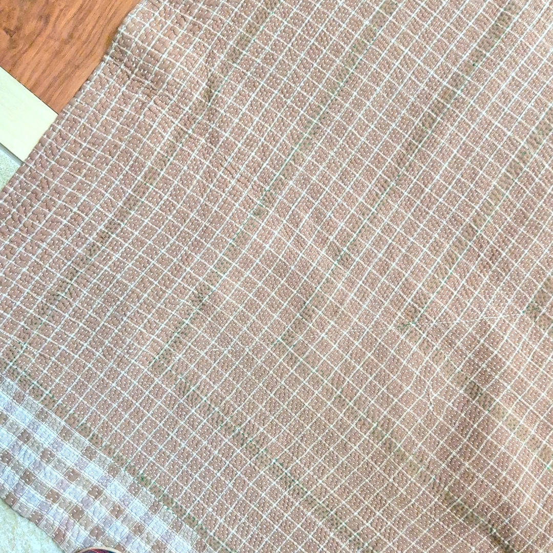 ヴィンテージ カンタキルト ラリーキルト 柔らかCotton ソファカバー「シナモンチェック」 #922