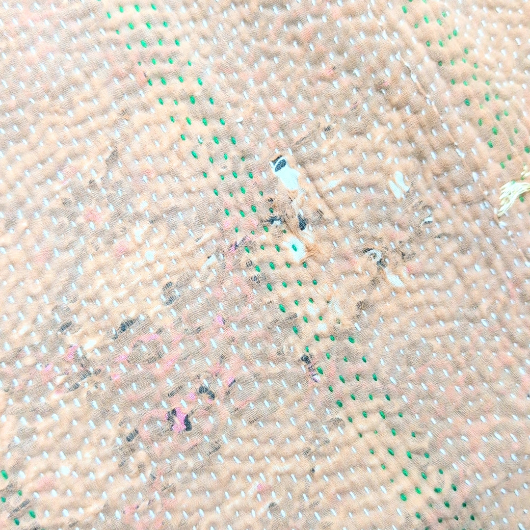 ヴィンテージ カンタキルト ラリーキルト 柔らかCotton ソファカバー「シナモンチェック」 #922