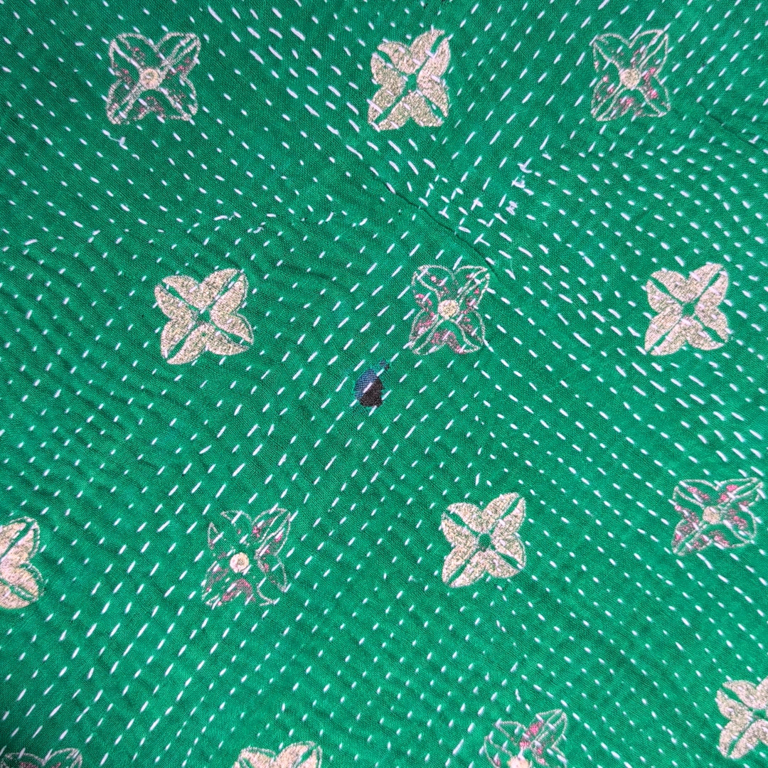 ヴィンテージカンタキルト ラリーキルト kantha マルチカバー 指し布 ［家族への祈り］#1139