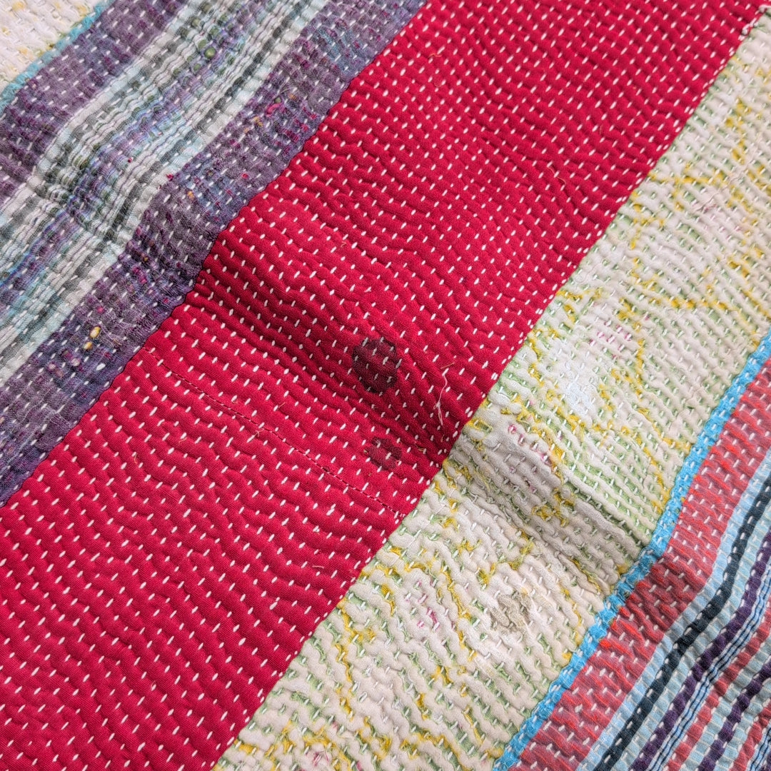 ヴィンテージカンタキルト ラリーキルト kantha ラグマット  ビンテージキルト［カラフルロード］#1140