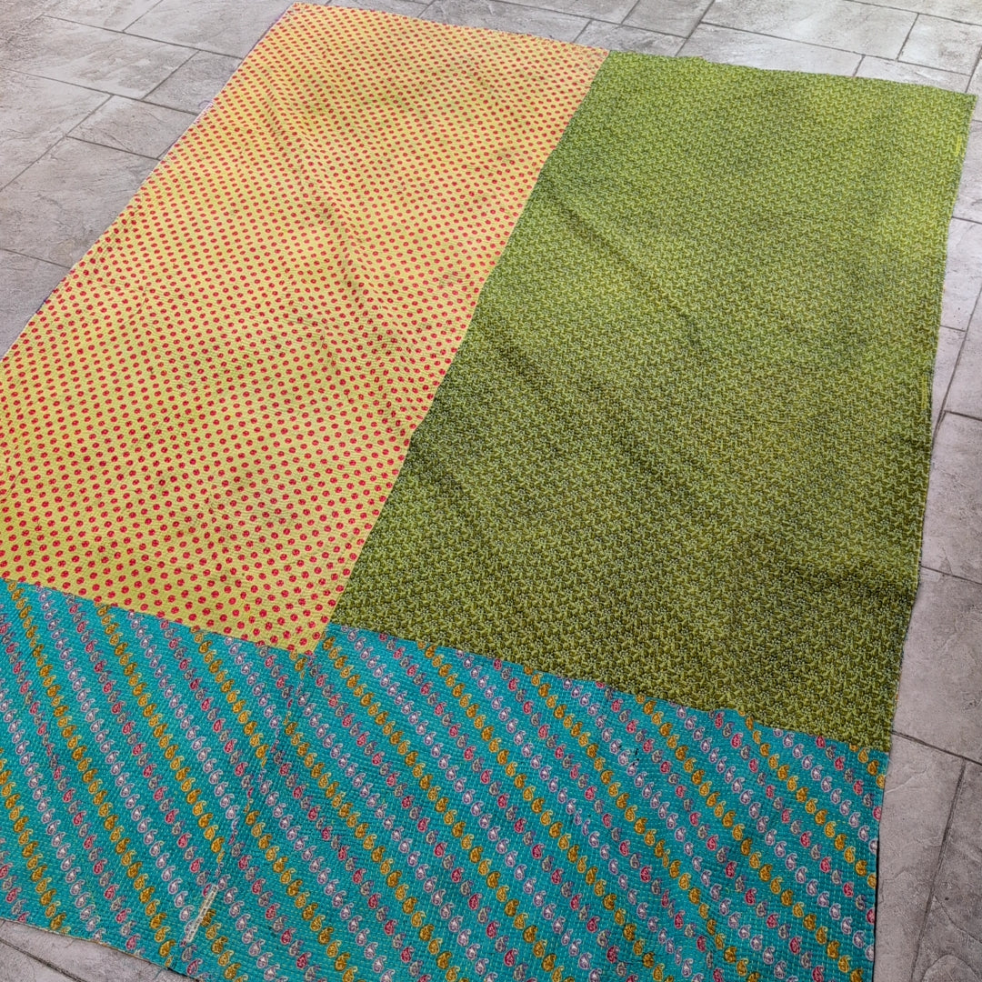 ヴィンテージカンタキルト ラリーキルト kantha ソファカバー 刺し子布 ［ミックスポップ］#1151