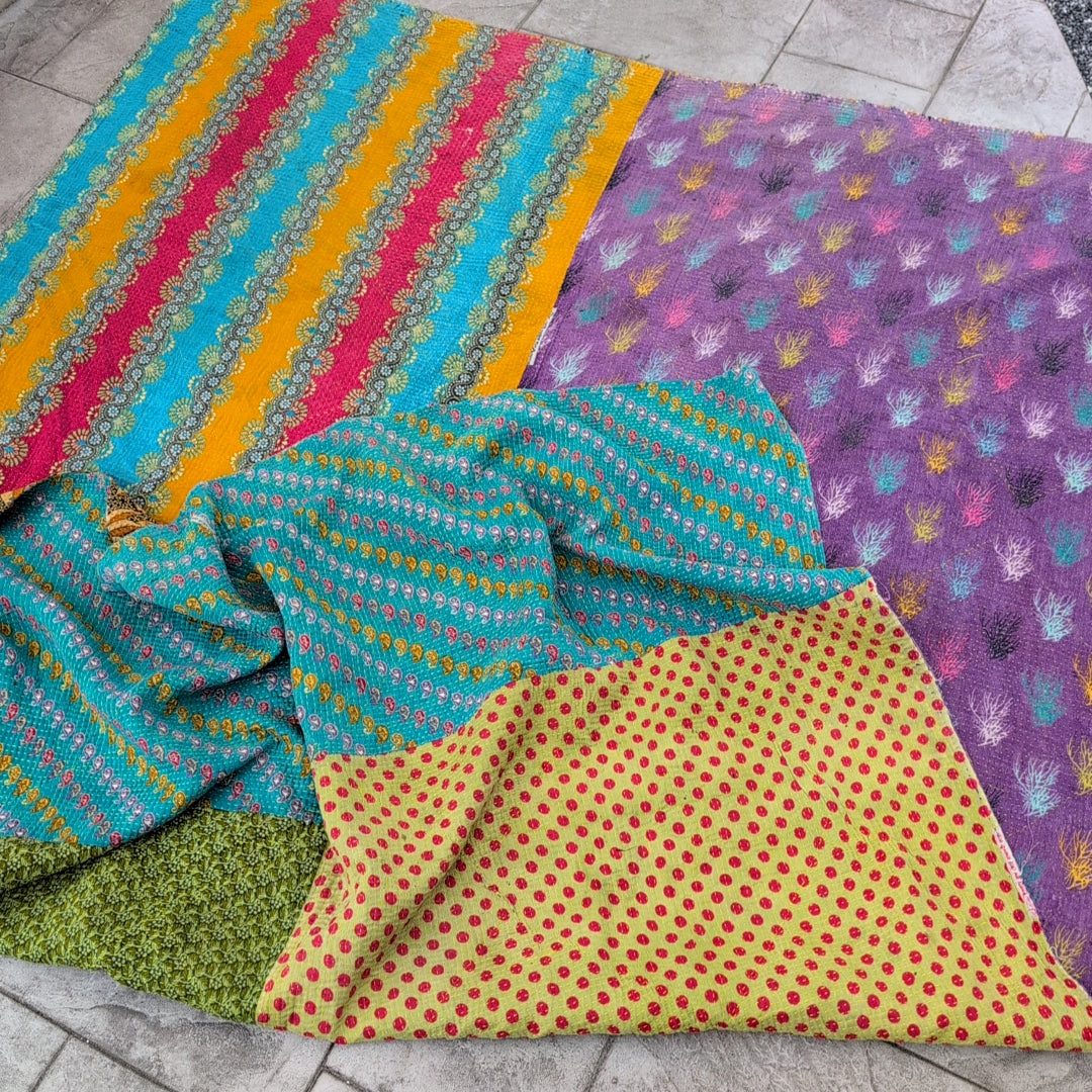 ヴィンテージカンタキルト ラリーキルト kantha ソファカバー 刺し子布