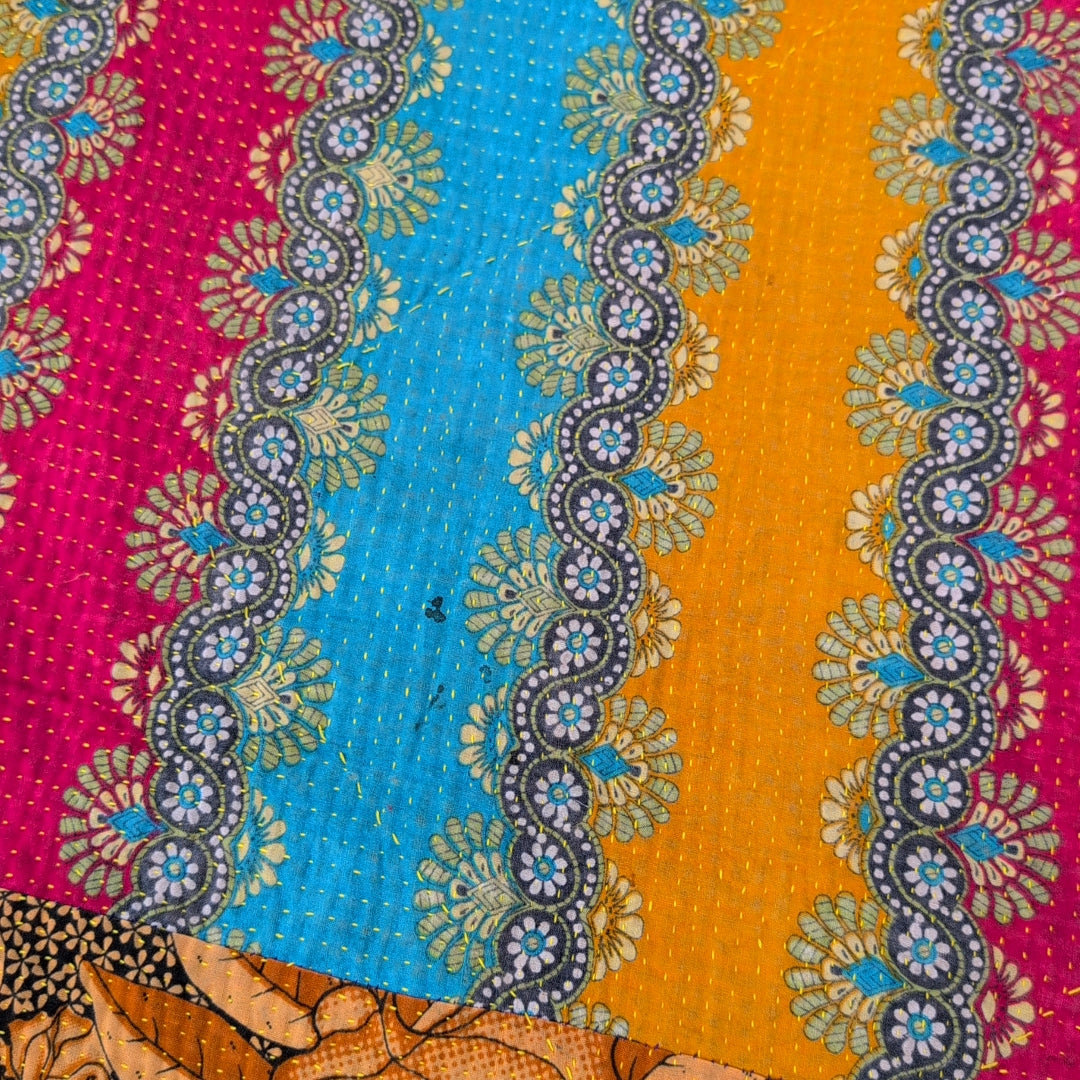 ヴィンテージカンタキルト ラリーキルト kantha ソファカバー 刺し子布 ［ミックスポップ］#1151
