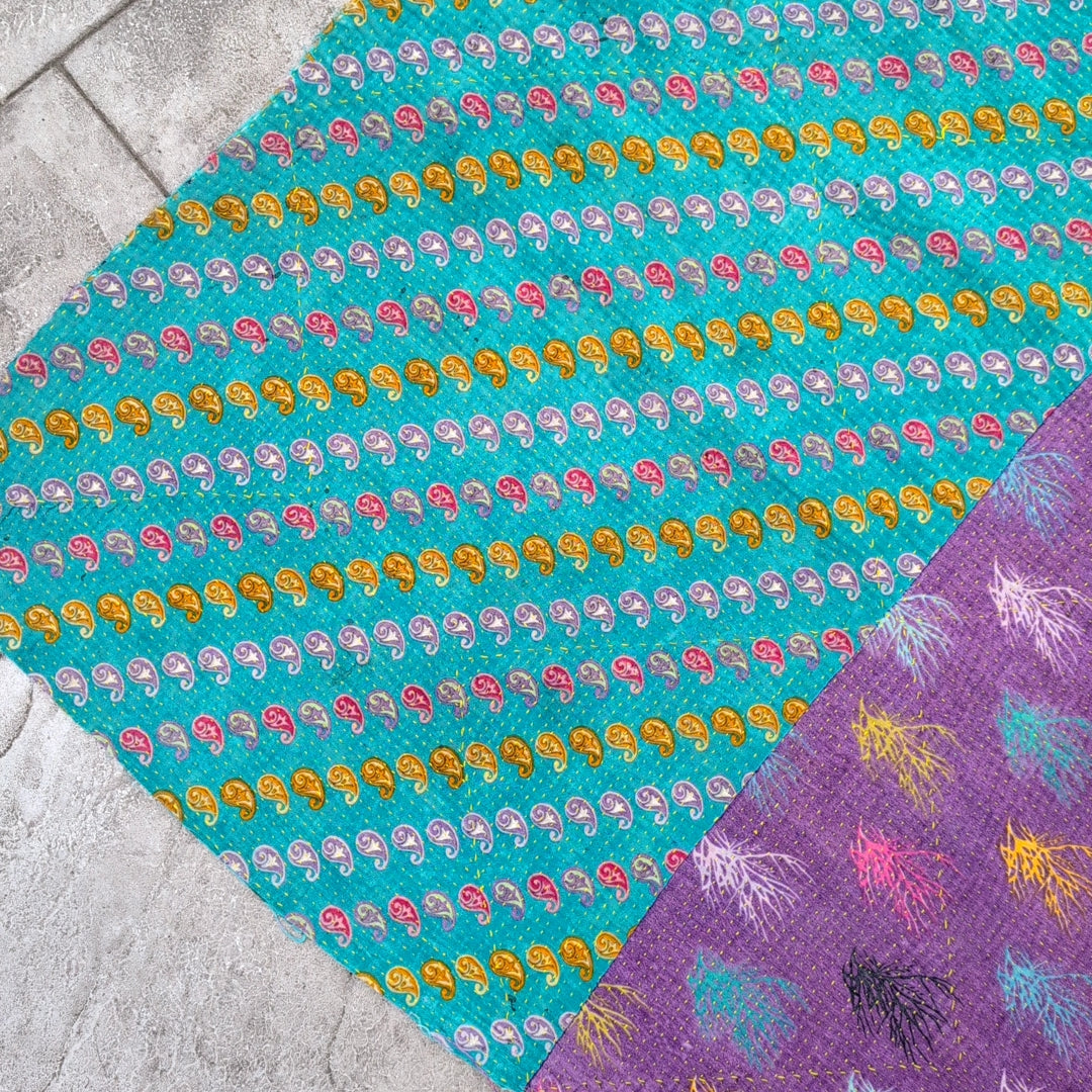 ヴィンテージカンタキルト ラリーキルト kantha ソファカバー 刺し子布 ［ミックスポップ］#1151