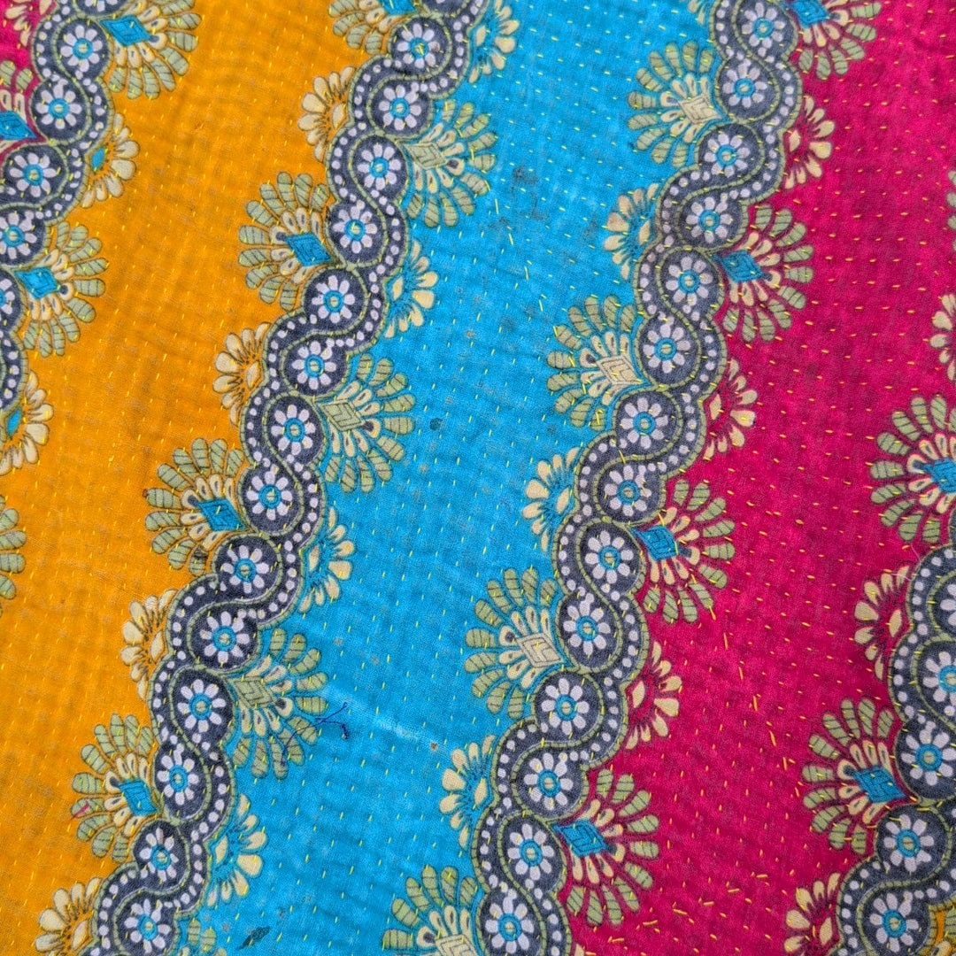 ヴィンテージカンタキルト ラリーキルト kantha ソファカバー 刺し子布 ［ミックスポップ］#1151