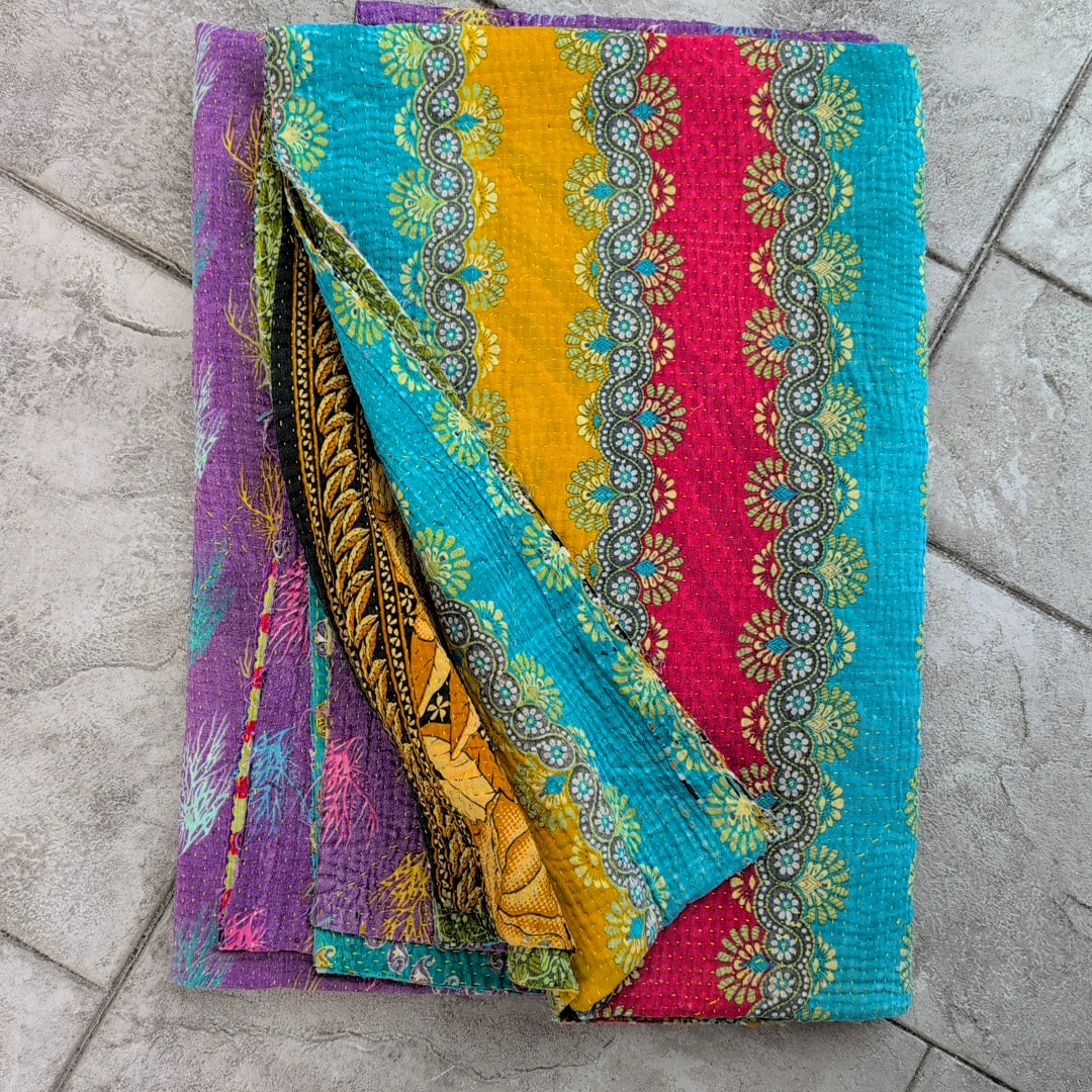 ヴィンテージカンタキルト ラリーキルト kantha ソファカバー 刺し子布 ［ミックスポップ］#1151