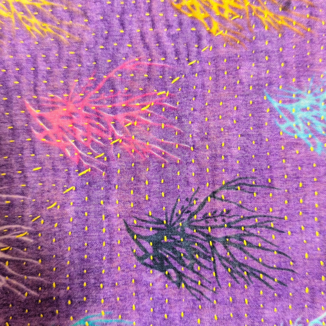 ヴィンテージカンタキルト ラリーキルト kantha ソファカバー 刺し子布 ［ミックスポップ］#1151
