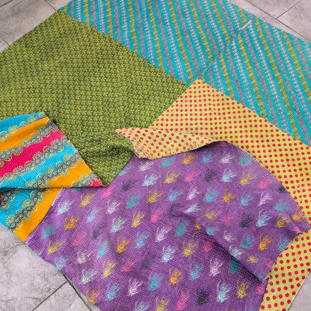ヴィンテージカンタキルト ラリーキルト kantha ソファカバー 刺し子布 ［ミックスポップ］#1151