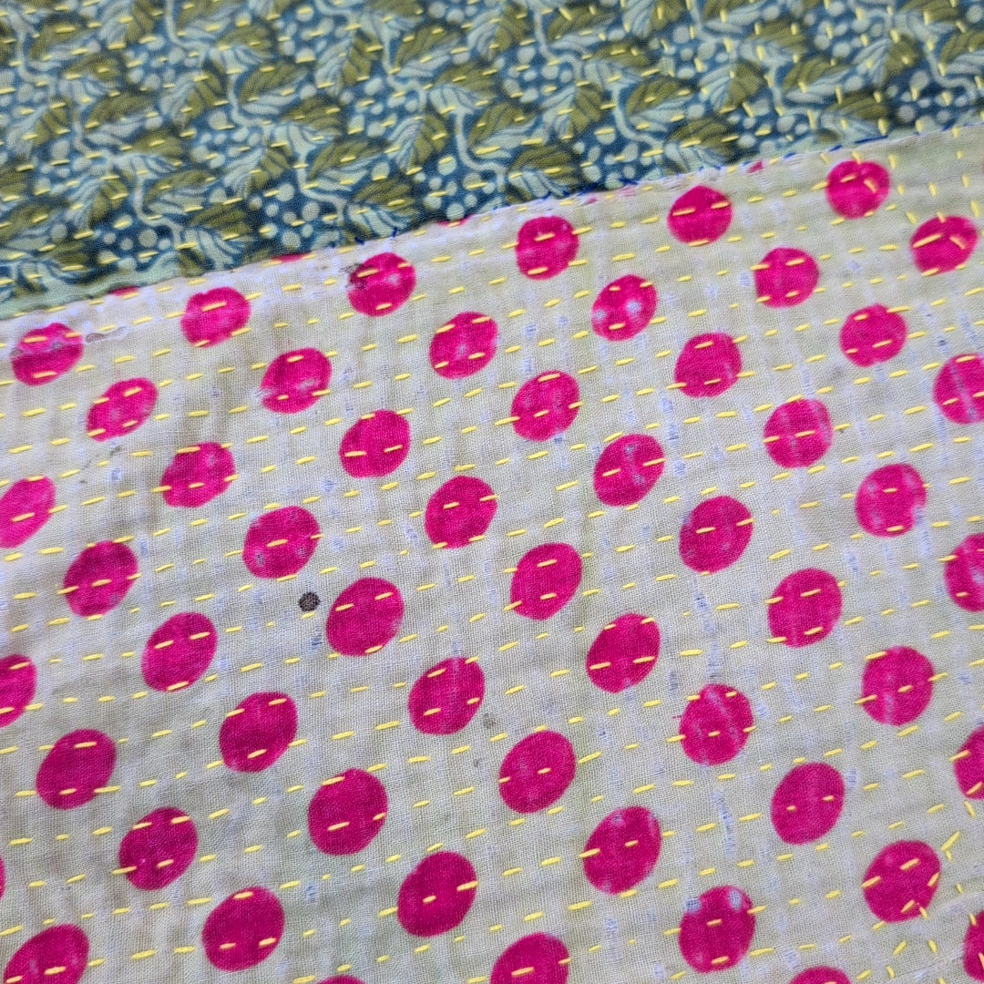ヴィンテージカンタキルト ラリーキルト kantha ソファカバー 刺し子布 ［ミックスポップ］#1151