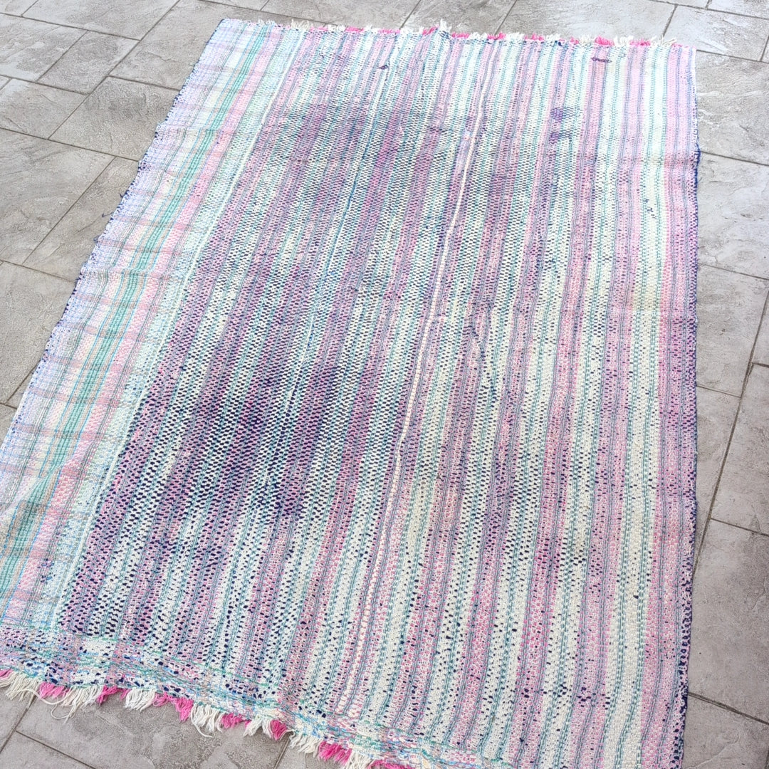 ヴィンテージカンタキルト ラリーキルト kantha マルチカバー アジア雑貨 ［ご機嫌な空］#1155