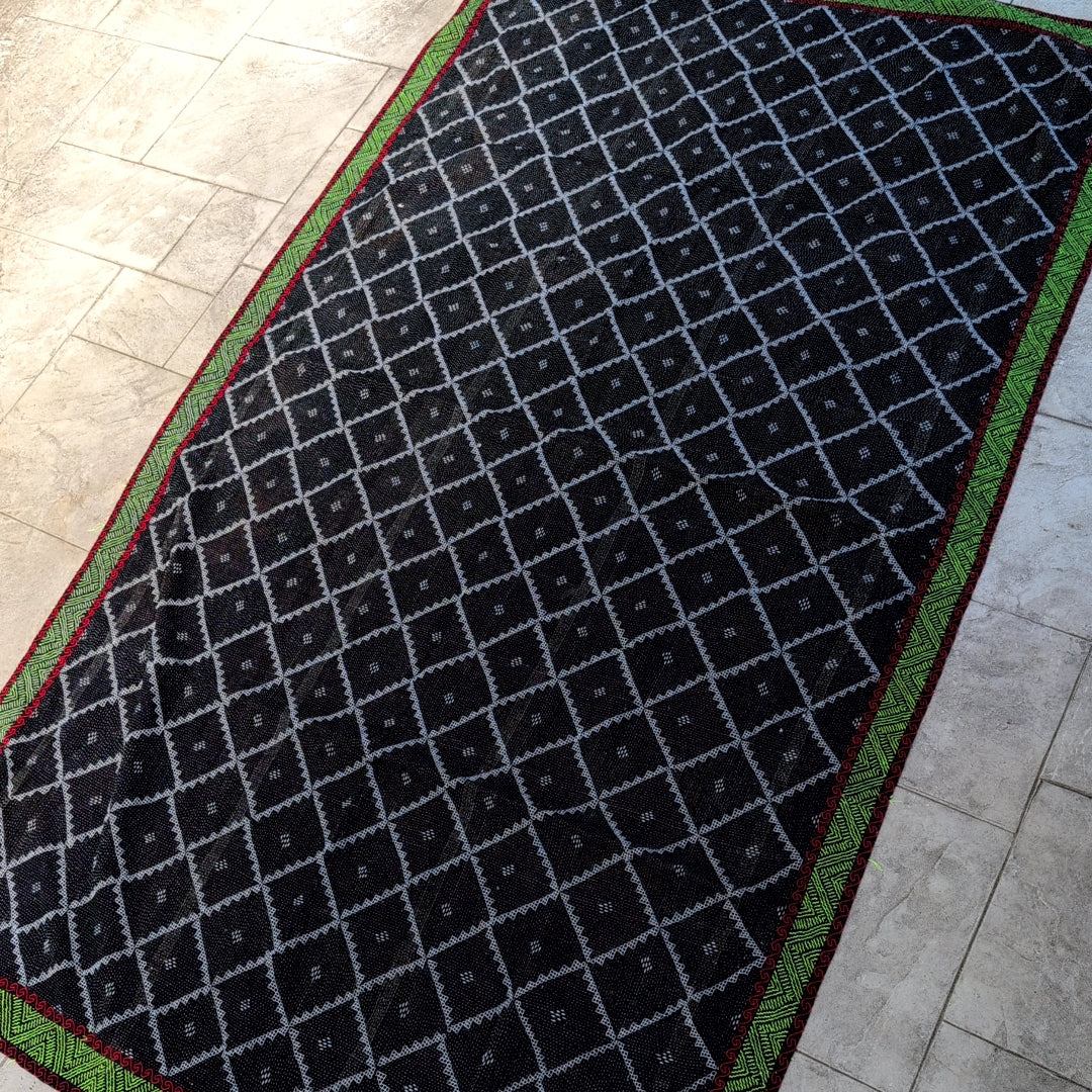 ヴィンテージカンタキルト ラリーキルト kantha 刺繍縫製 刺子布 ［真夜中の祈り華］#1156
