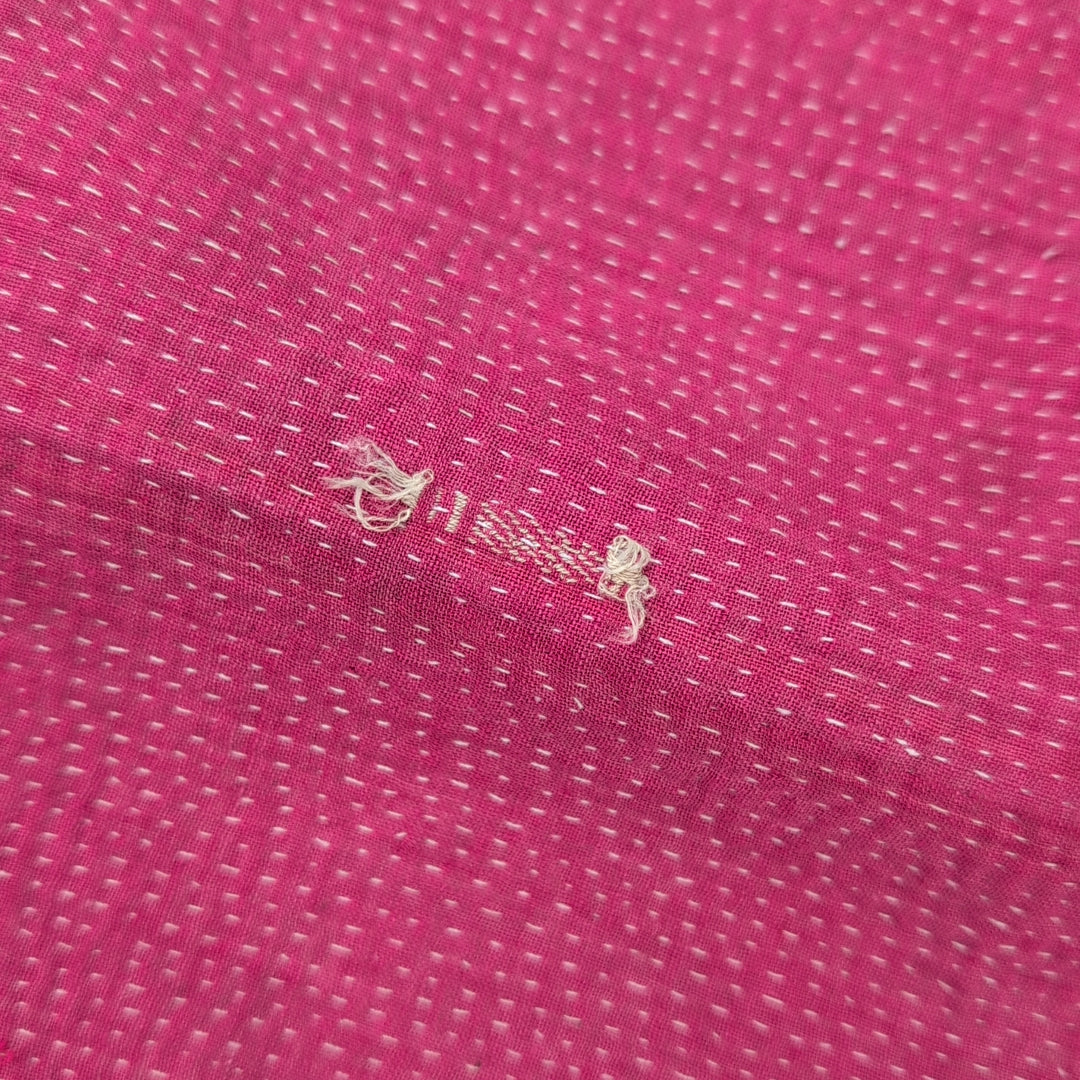 ヴィンテージカンタキルト ラリーキルト kantha 刺子布 ［あずきストライプ］#1142