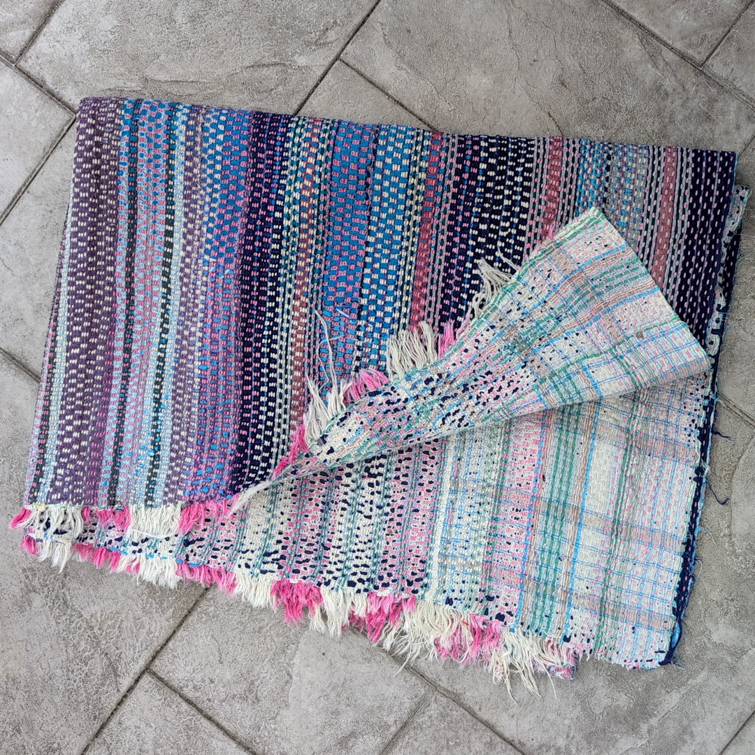 ヴィンテージカンタキルト ラリーキルト kantha マルチカバー アジア雑貨 ［ご機嫌な空］#1155